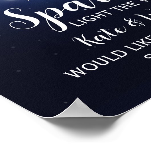 Navy String of light sparkler stuurt bruiloft af Poster (Hoek)