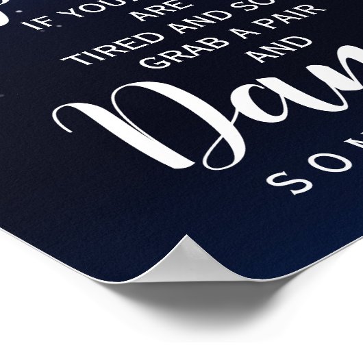 Navy String of light teenslippers bruiloft Poster (Hoek)