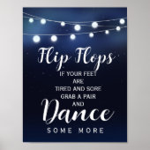 Navy String of light teenslippers bruiloft Poster (Voorkant)