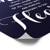 Navy String of lights Memory candle sign wedding 1 Poster (Hoek)