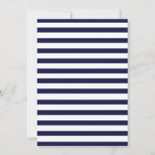 Navy Stripe Beach Bruiloft Kaart (Achterkant)