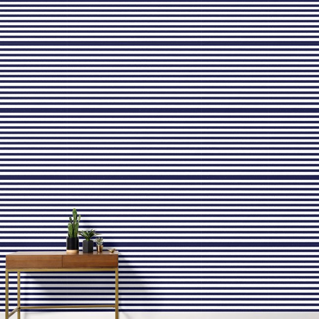 Navy Stripe Behang (Hal)