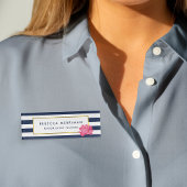 Navy Stripe en Pink Peony Naambadge
