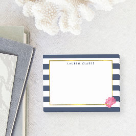 Navy Stripe en Pink Peony Post-it® Notes