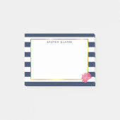 Navy Stripe en Pink Peony Post-it® Notes (Voorkant)