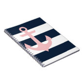 Navy Stripe-laptop - Anchor - Coral Notitieboek (Rechterzijde)
