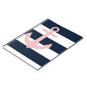 Navy Stripe-laptop - Anchor - Coral Notitieboek (Linkerzijde)