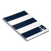 Navy Stripe-laptop - Anchor - White Notitieboek (Rechterzijde)