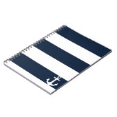 Navy Stripe-laptop - Anchor - White Notitieboek (Linkerzijde)