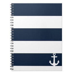 Navy Stripe-laptop - Anchor - White Notitieboek