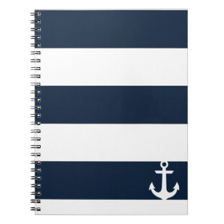 Navy Stripe-laptop - Anchor - White Notitieboek