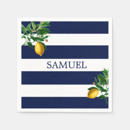 Navy Stripe Lemons Chic Servet
