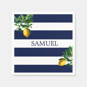 Navy Stripe Lemons Chic Servet