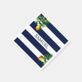 Navy Stripe Lemons Chic Servet (Hoek)