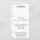 Navy Stripe met Floral Accent Trouwprogramma Programmakaart (Voorkant / Achterkant)