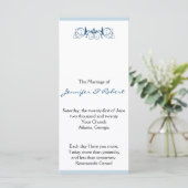 Navy Stripe met Floral Accent Trouwprogramma Programmakaart (Staand voorkant)