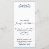 Navy Stripe met Floral Accent Trouwprogramma Programmakaart (Voorkant)