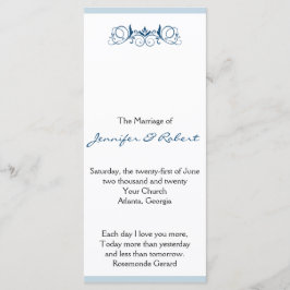 Navy Stripe met Floral Accent Trouwprogramma Programmakaart