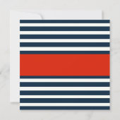 Navy Stripe Nautical Anchor Verloving Shower Kaart (Achterkant)