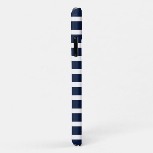 Navy Stripe Pattern Gold Name Sjabloon Case-Mate iPhone Case (Achterkant/rechts)