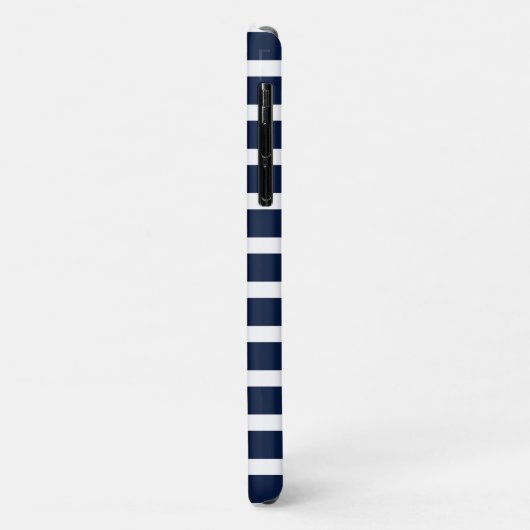 Navy Stripe Pattern Gold Name Sjabloon Case-Mate iPhone Case (Achterkant/links)
