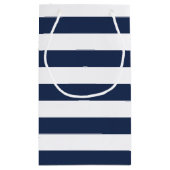 Navy Stripe & Pink Peony Gepersonaliseerde Gift Ba Klein Cadeauzakje (Achterkant)