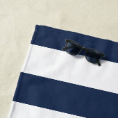 Navy Stripe & Roze Monogram Strandlaken (In situ)
