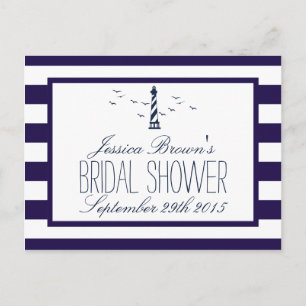 Navy Stripe Vuurtoren Vrijgezellenfeest Recept Kaa Uitnodiging Briefkaart