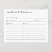 Navy Stripe Vuurtoren Vrijgezellenfeest Recept Kaa Uitnodiging Briefkaart (Achterkant)