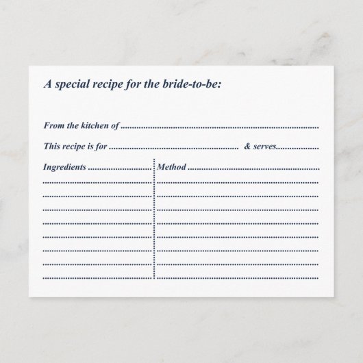 Navy Stripe Vuurtoren Vrijgezellenfeest Recept Kaa Uitnodiging Briefkaart (Achterkant)