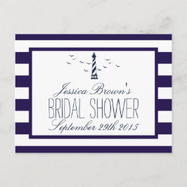 Navy Stripe Vuurtoren Vrijgezellenfeest Recept Kaa Uitnodiging Briefkaart