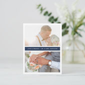 Navy Stripe | Weddenfoto Hartelijk dank Briefkaart (Staand voorkant)