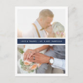 Navy Stripe | Weddenfoto Hartelijk dank Briefkaart (Voorkant)