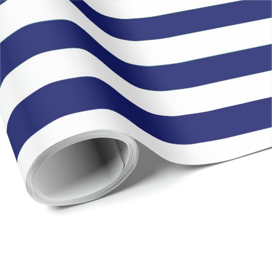 Navy Striped Cadeaupapier (Rol Hoek)