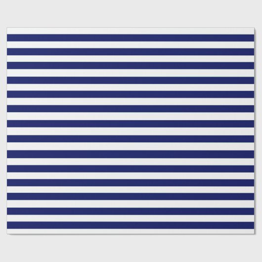 Navy Striped Cadeaupapier (Vlak)
