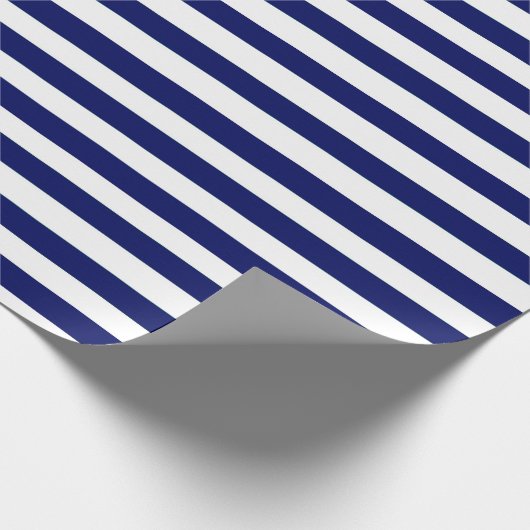 Navy Striped Cadeaupapier (Hoek)