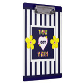 Navy Striped Helder Geel Art Flower Klembord (Rechts)