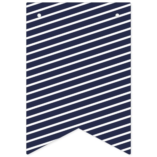 Navy Striped Preppy Bunting Vlaggetjes (Tweede vlag)