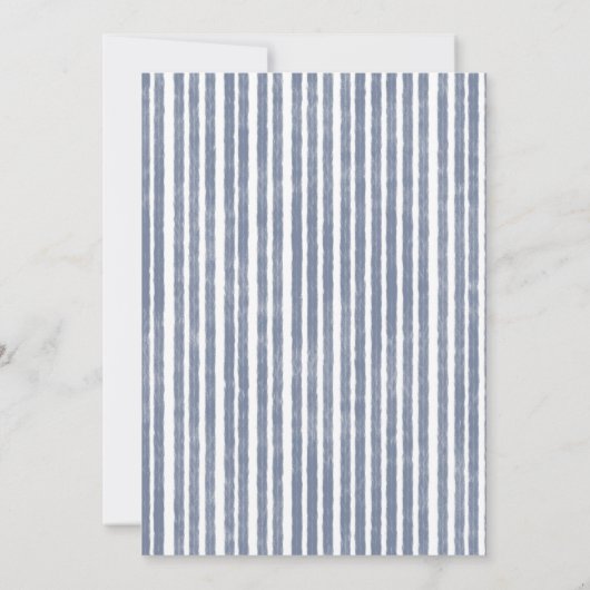 Navy Striped Santa Christmas Kaart (Achterkant)