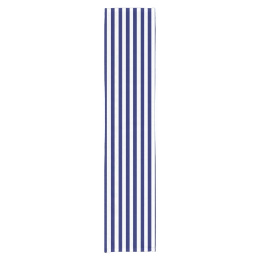 Navy Striped Table Runner Korte Tafelloper (Voorkant)