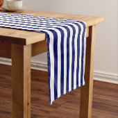 Navy Striped Table Runner Korte Tafelloper (Voorbeeld)