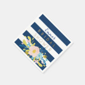 Navy Striped Vrijgezellenfeest Personalized Napkin Servetten (Hoek)