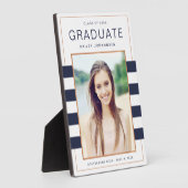 Navy Stripes Afstuderen Foto Plaque Fotoplaat (Zijkant)