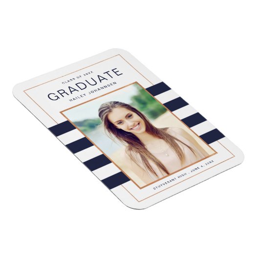 Navy Stripes Afstuderen fotomagneet Magneet (Rechterzijde)