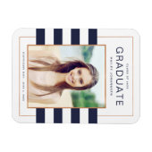 Navy Stripes Afstuderen fotomagneet Magneet (Horizontaal)