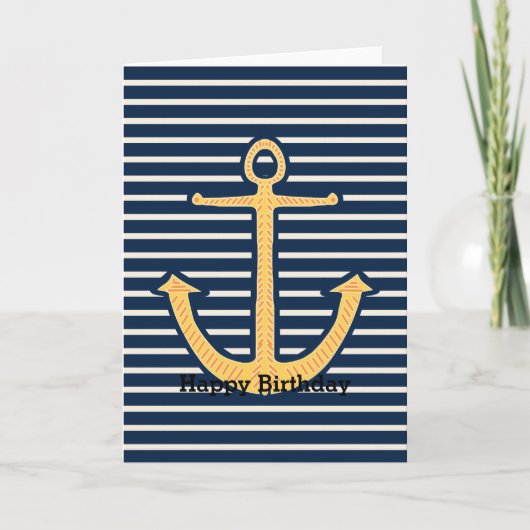 Navy Stripes Anchor Kaart (Voorkant)