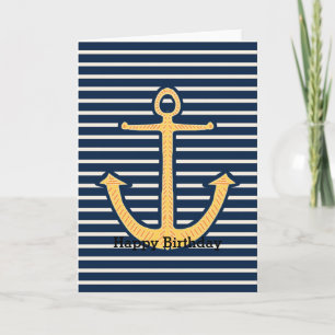 Navy Stripes Anchor Kaart