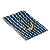 Navy Stripes Anchor Notitieboek (Rechterzijde)