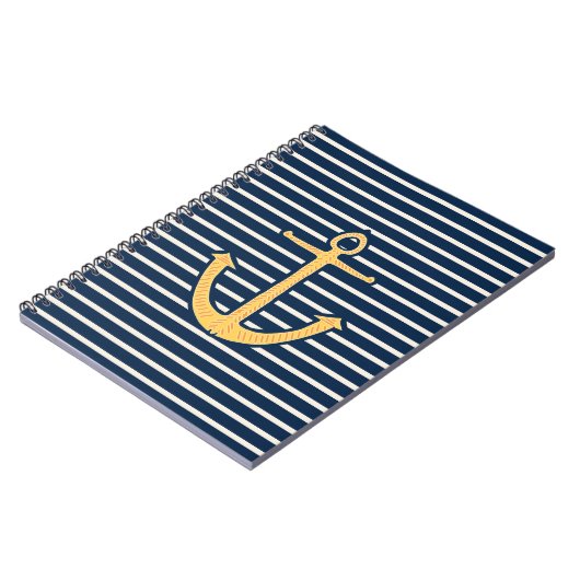 Navy Stripes Anchor Notitieboek (Linkerzijde)