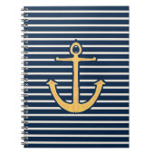 Navy Stripes Anchor Notitieboek (Voorkant)